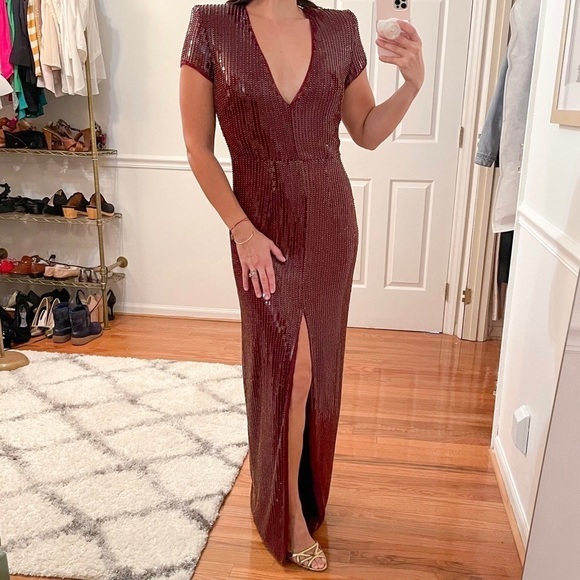 Haney Alessia Sequin Maxi Dress Gown 4 NWT - Picture 2 of 14